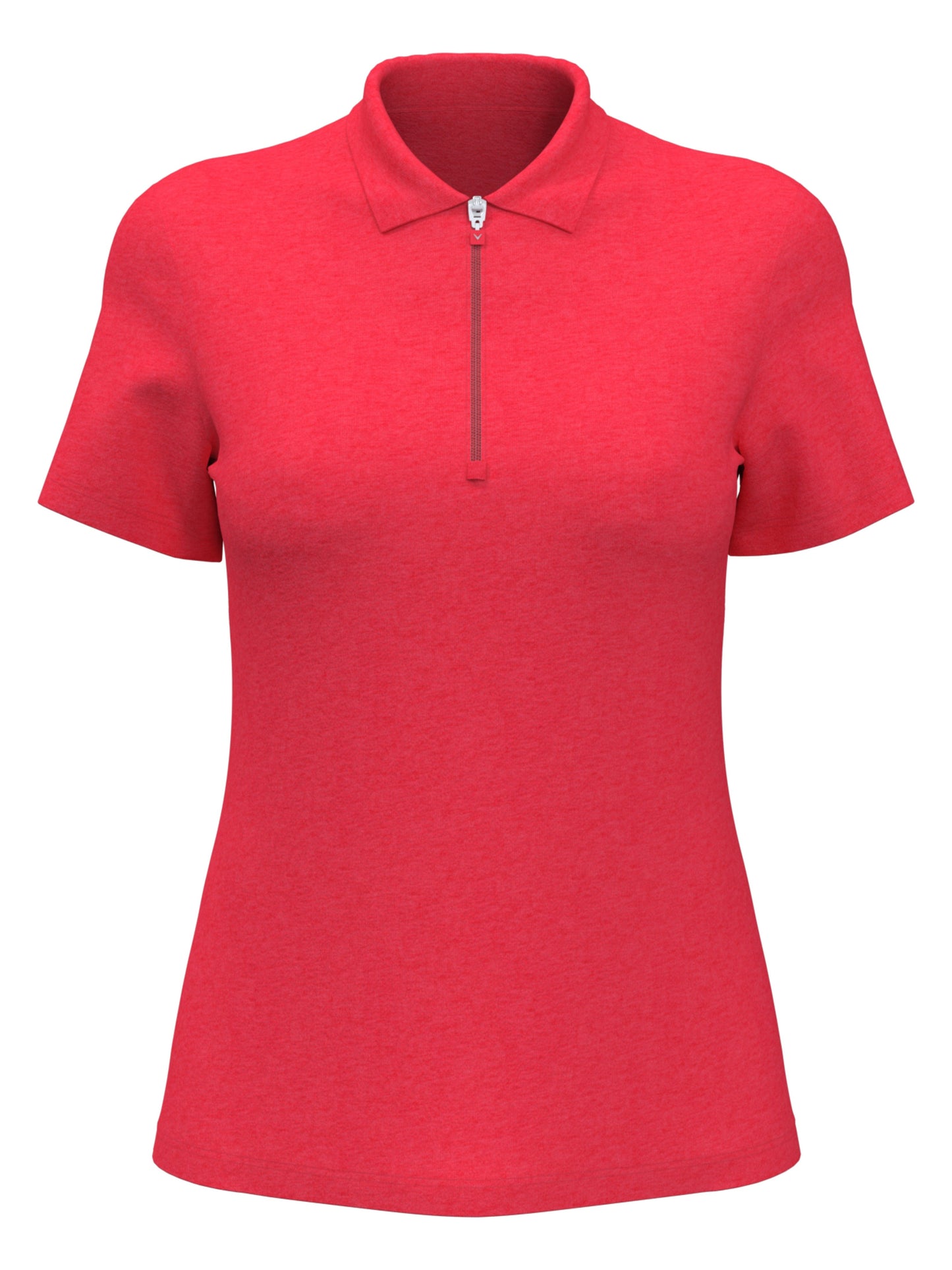 Quarter Zip Short Sleeve Heather Golf Polo Shirt (Paradise Pink Htr)
