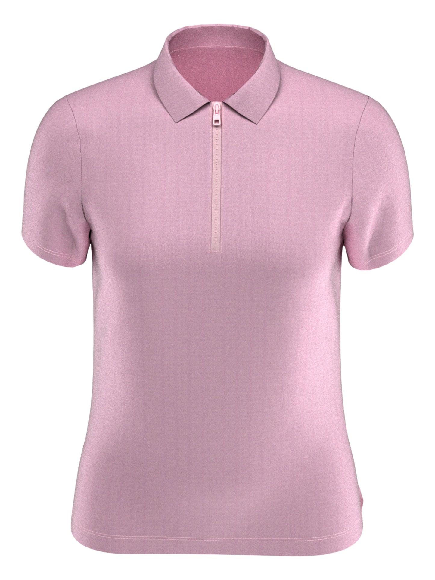 Quarter Zip Short Sleeve Heather Golf Polo Shirt (Sunset Pink Htr)