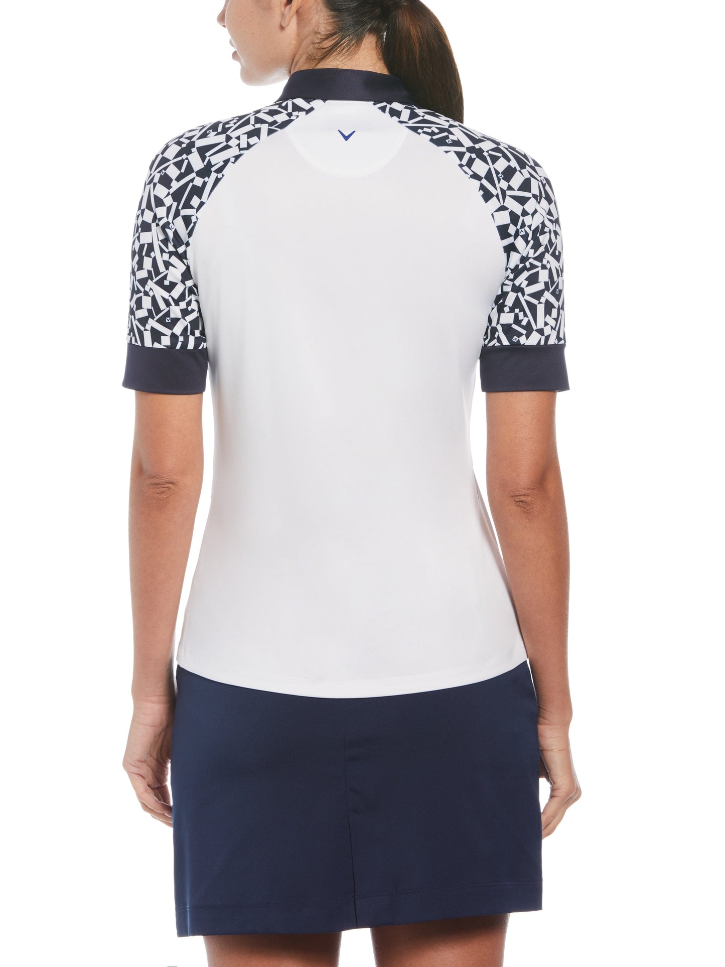 Women's Two-Tone Geometric 1/4 Zip Golf Polo