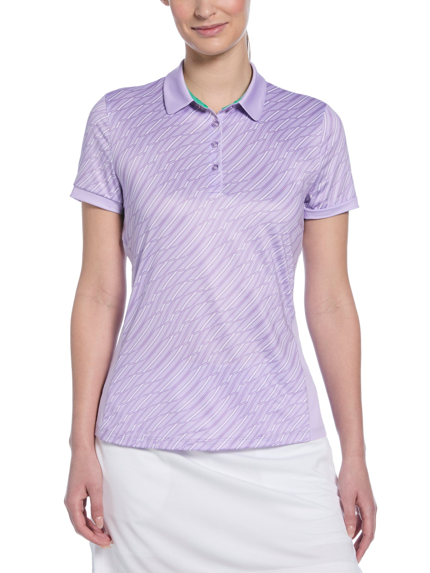 Women's Wave Stripe Polo (Pastel Lilac)