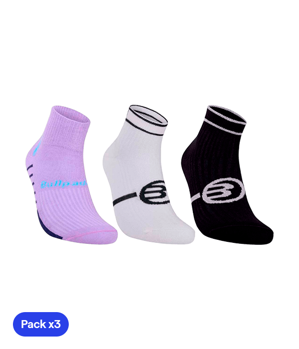 Calcetines Bullpadel BP2402 Women Blanco/Negro/Morado 2025 (Pack x3) - STARz PADEL