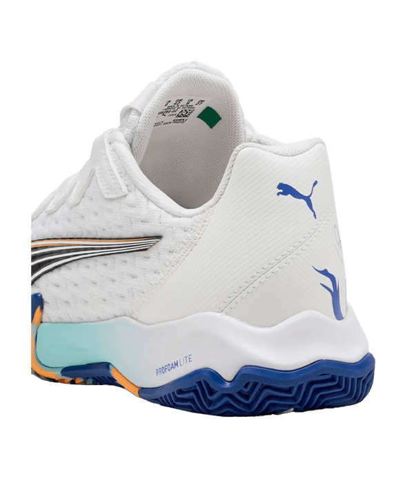 Puma Nova Elite White/Black/Blue/Heat Fire 2025 Padel Shoes Padel Shoes Puma