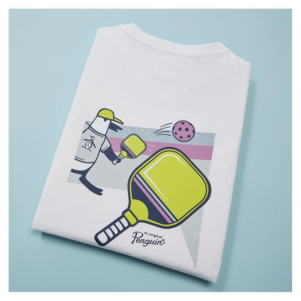 Men`s Trademark Pickleball Back Graphic Tee Bright White PICKLEBALL APPAREL PENGUIN