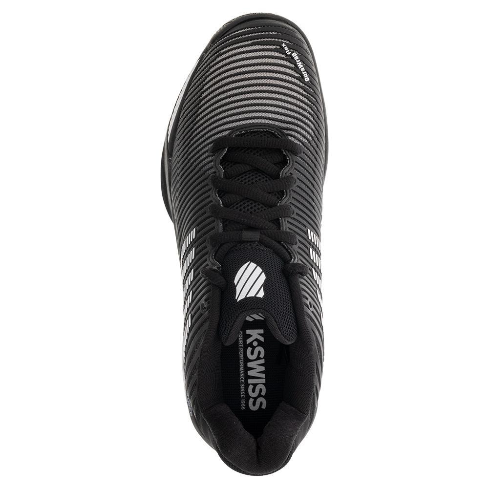 Men's Hypercourt Express 2 Tennis Shoes Black and White Top Tennis Shoes K-SWISS