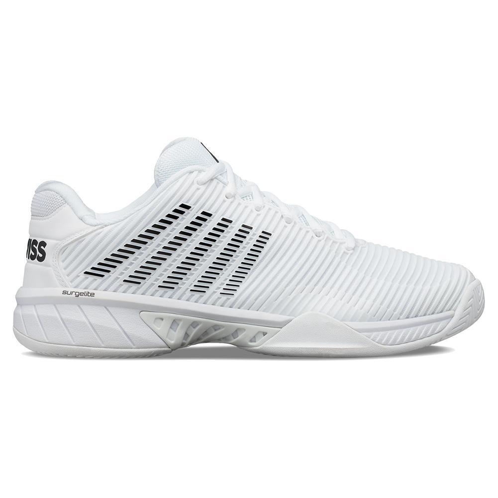 Men's Hypercourt Express 2 Tennis Shoes White and Black Tournament Gear K-SWISS 7.5