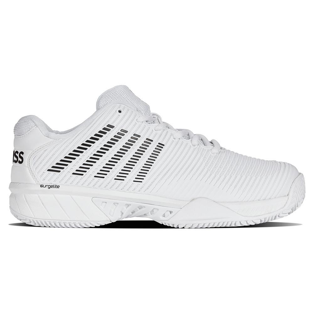 Men's Hypercourt Express 2 Clay Tennis Shoes White and Black Top Tennis Shoes K-SWISS 7.5