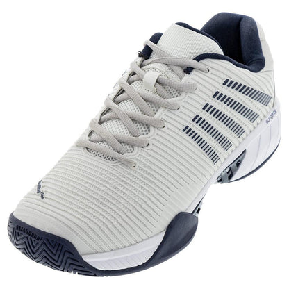 Men`s Hypercourt Express 2 2E Width Tennis Shoes Gray White Peacoat TOP TENNIS SHOES K-SWISS Grey 7
