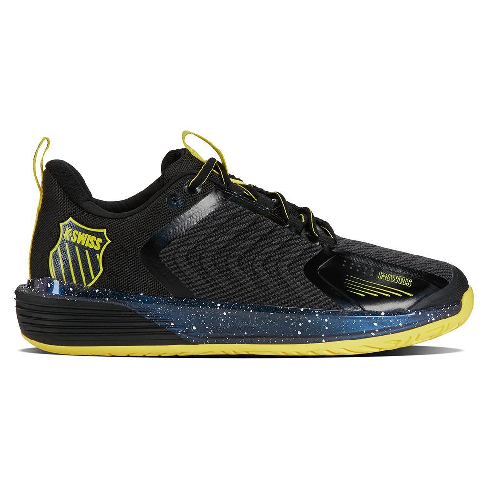 Men`s Ultrashot 3 Tennis Shoes Micro Chip and Black TOP TENNIS SHOES K-SWISS