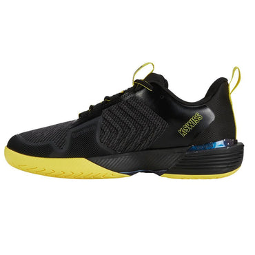 Men`s Ultrashot 3 Tennis Shoes Micro Chip and Black TOP TENNIS SHOES K-SWISS