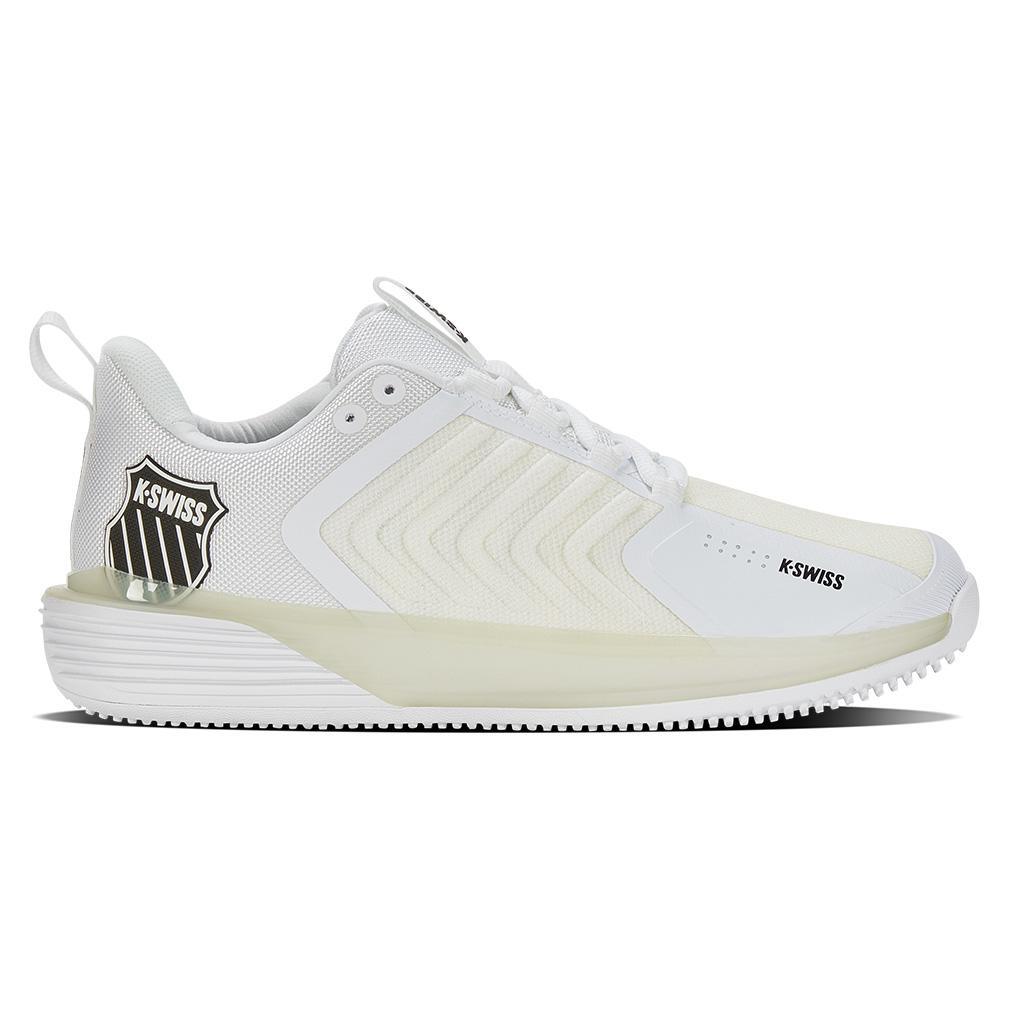 Men's Ultrashot 3 Grass Tennis Shoes White and Black Top Tennis Shoes K-SWISS 9.5