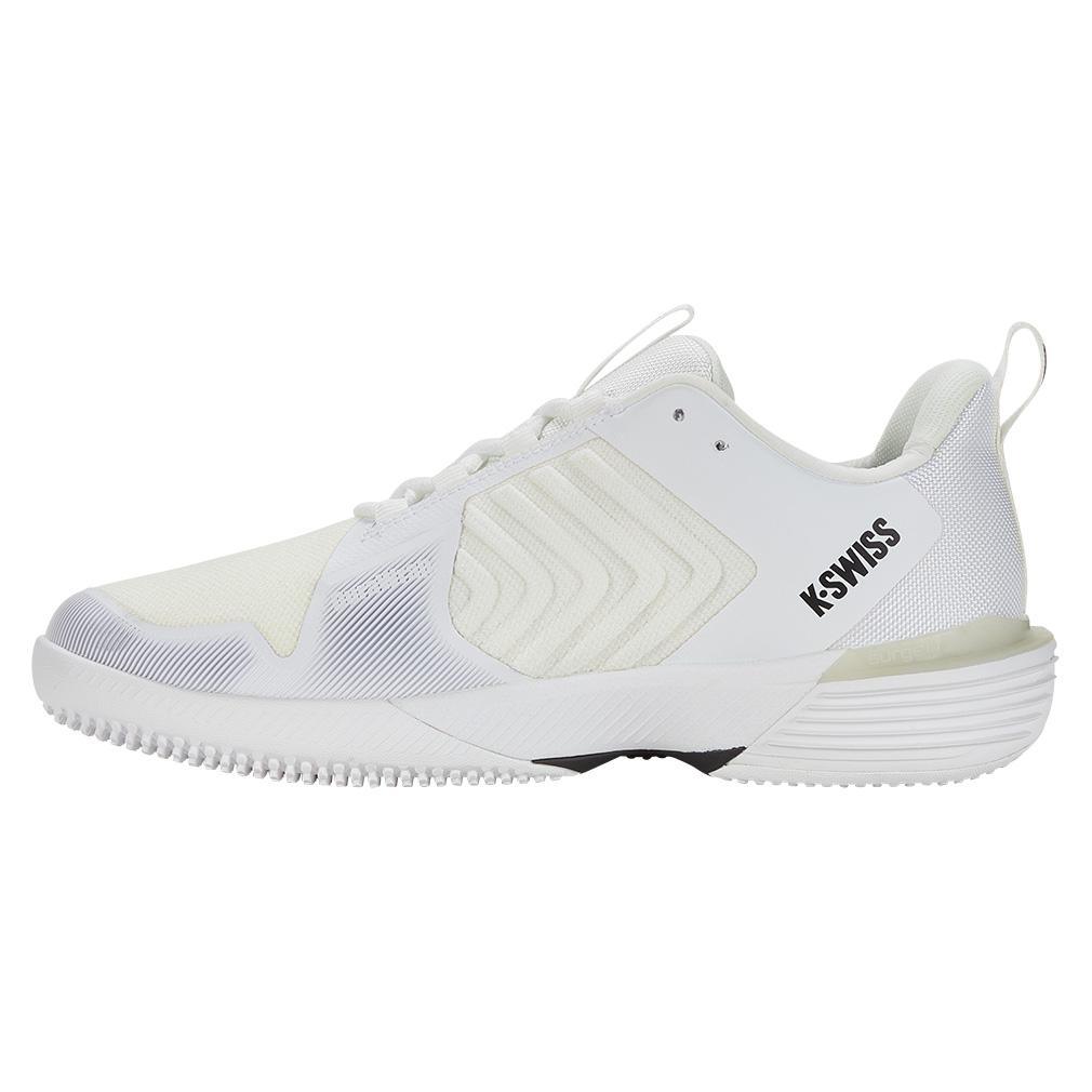 Men's Ultrashot 3 Grass Tennis Shoes White and Black Top Tennis Shoes K-SWISS