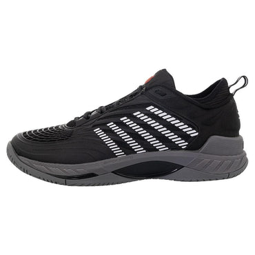 Men's Hypercourt Supreme 2 Tennis Shoes Black and Steel Gray Tournament Gear K-SWISS