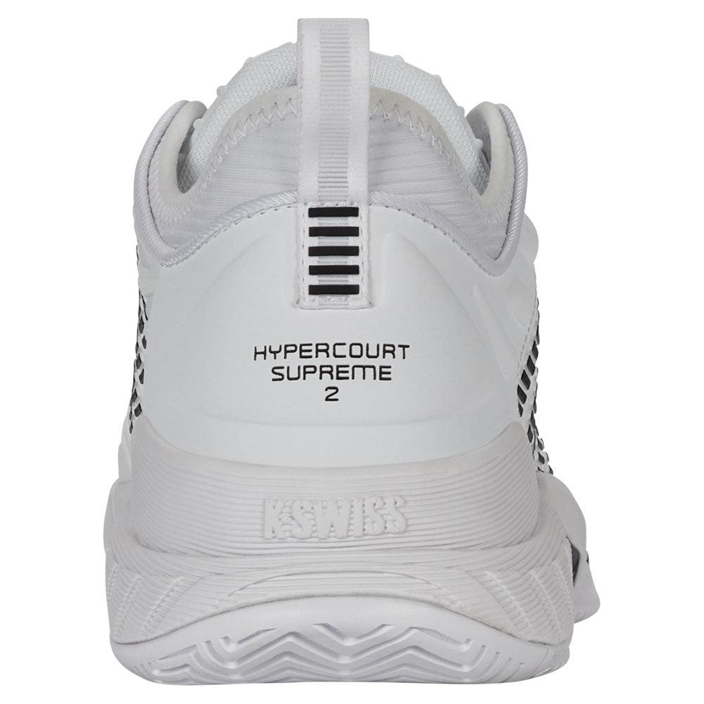 Men`s Hypercourt Supreme 2 Tennis Shoes White and Black K-SWISS