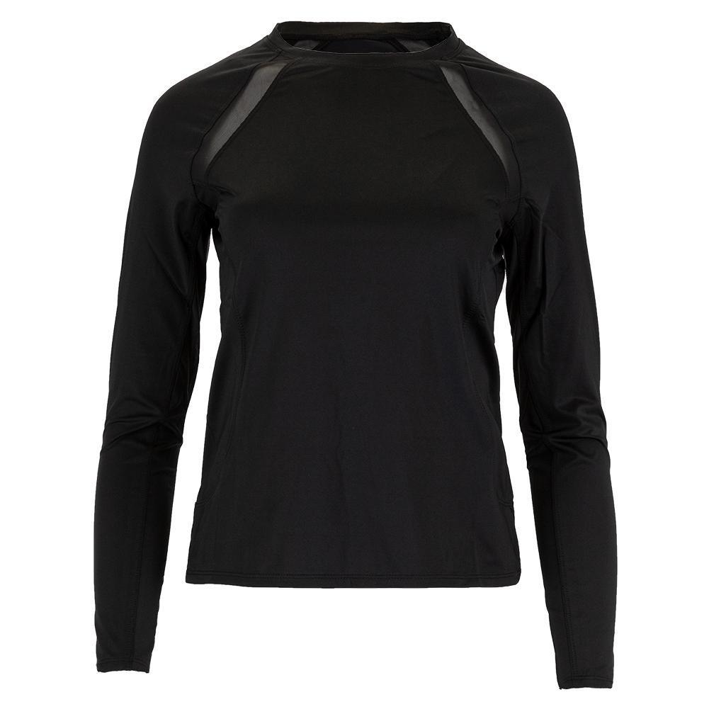 Women's Alda Long Sleeve Tennis Top Womens Apparel TAIL Black XS