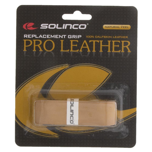 Pro-Leather Natural Leather Tennis Replacement Grip Tan Grips SOLINCO Brown