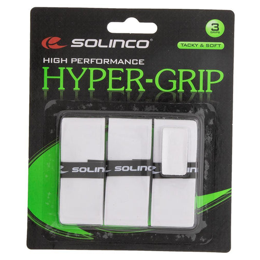 Hyper Extra Tacky Tennis Over Grip White 3 Pack Grips SOLINCO White