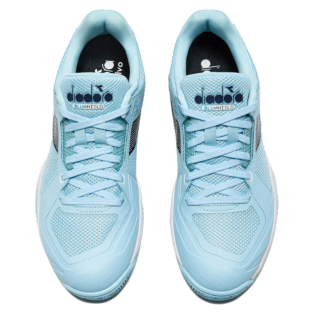 Women`s Blushield Torneo 3 Clay Tennis Shoes Corydalis Blue and Black Iris DIADORA