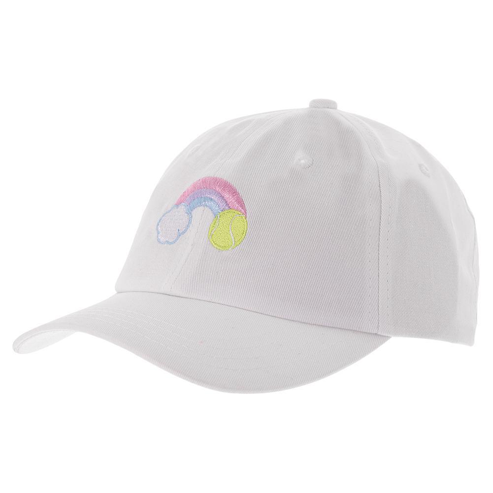 Kids` Tennis Camper Hat Pastel Rainbow Holiday Gifts AME AND LULU White