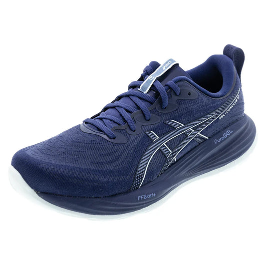 Men`s GEL-Cumulus 27 Running Shoes Indigo Blue and Cool Grey ASICS 8 Blue
