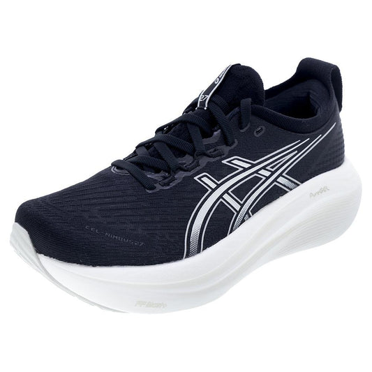 Women`s GEL-Nimbus 27 Running Shoes Black and Lake Grey ASICS 6 Black