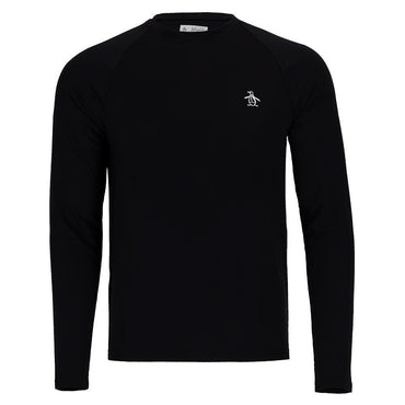 Men's Solid Performance Long Sleeve Tennis Raglan Caviar Shop By Player PENGUIN S