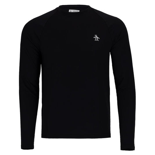 Men's Solid Performance Long Sleeve Tennis Raglan Caviar Shop By Player PENGUIN S