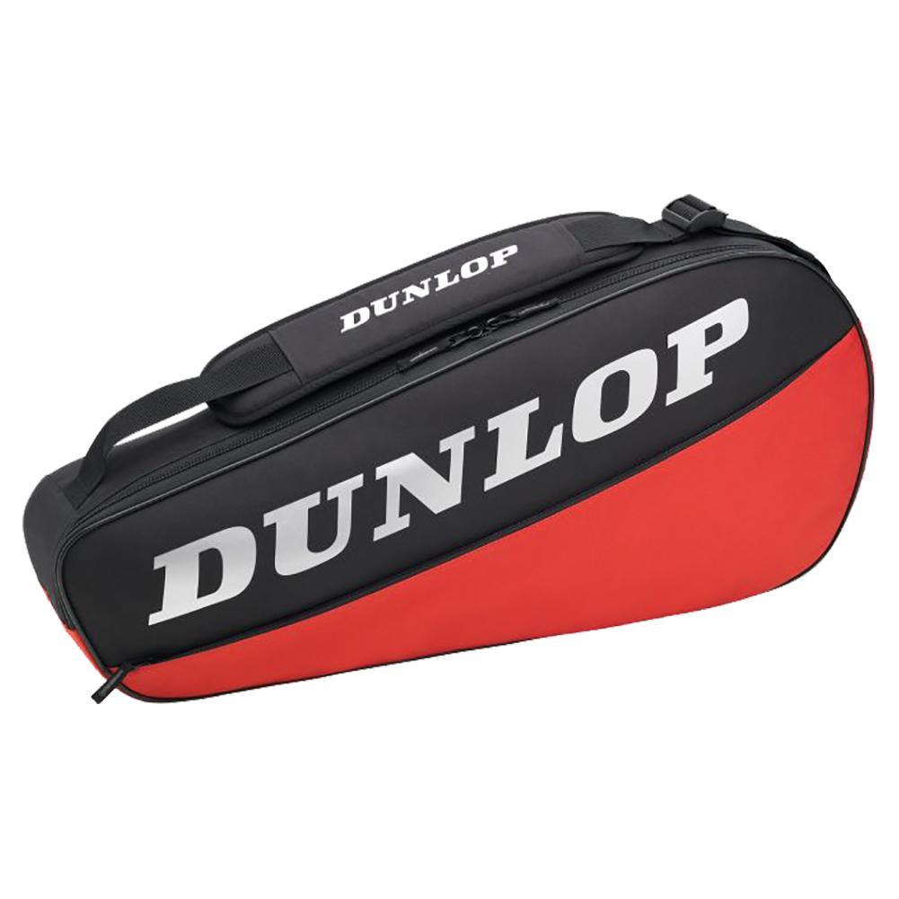 CX Club 3 Racquet Tennis Bag Black and Red Promotions DUNLOP
