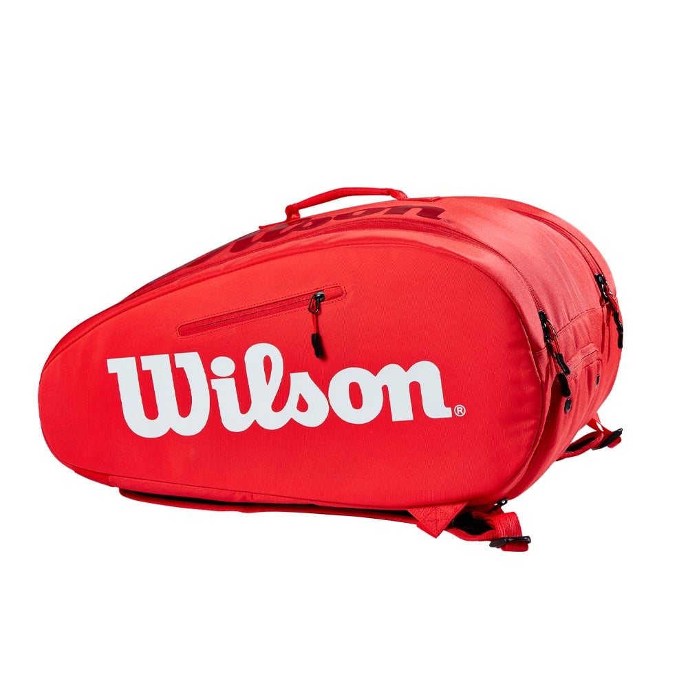 WILSON SUPER TOUR Padel Red/White Racket Bag Padel Bag Wilson