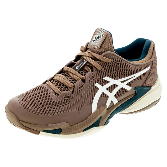 Men`s Court FF 3 Tennis Shoes Taupe Grey and White ASICS Grey 6
