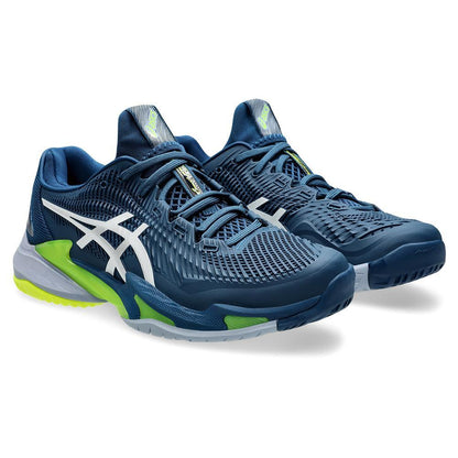 Mens Court FF 3 Tennis Shoes Mako Blue and White Top Tennis Shoes ASICS