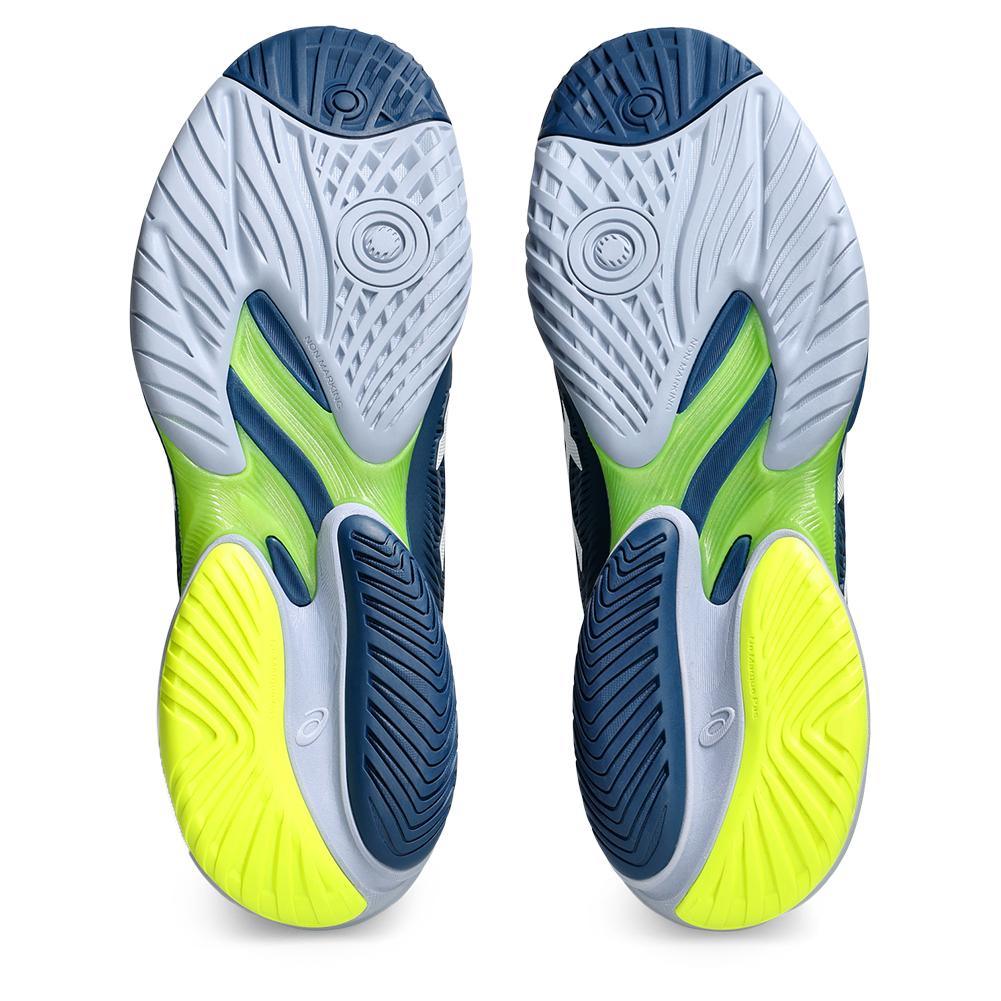 Mens Court FF 3 Tennis Shoes Mako Blue and White Top Tennis Shoes ASICS