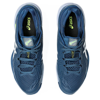 Mens Court FF 3 Tennis Shoes Mako Blue and White Top Tennis Shoes ASICS