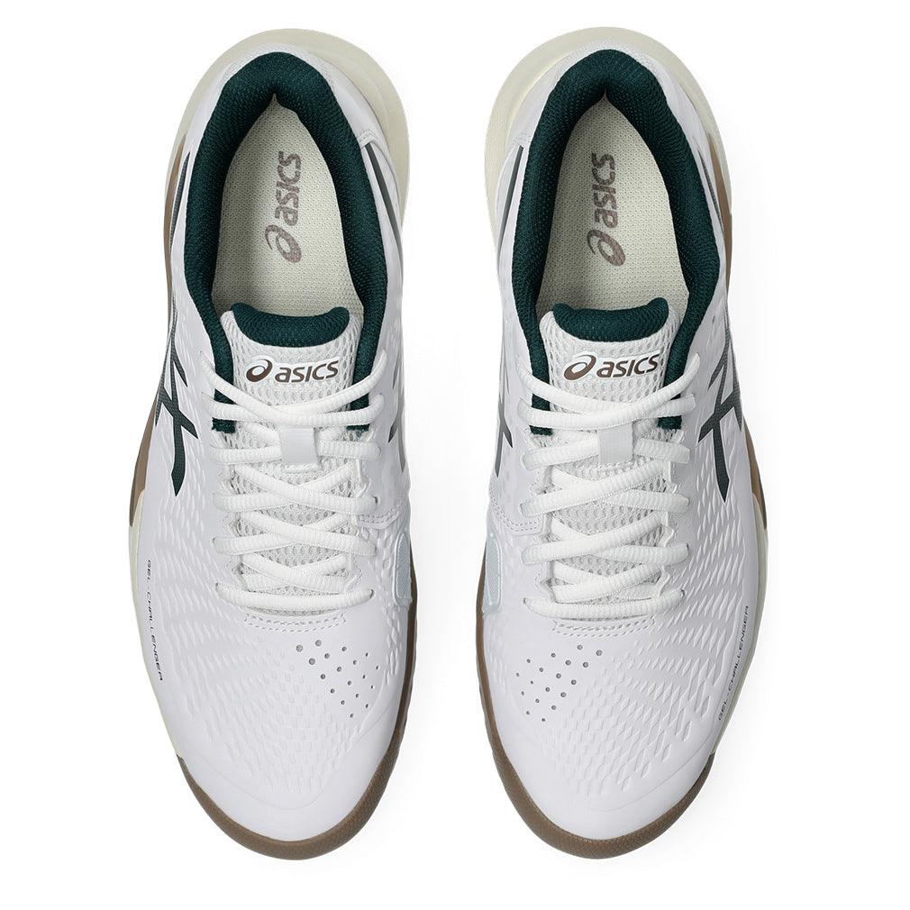 Men`s GEL-Challenger 14 Tennis Shoes White and Saxon Green ASICS
