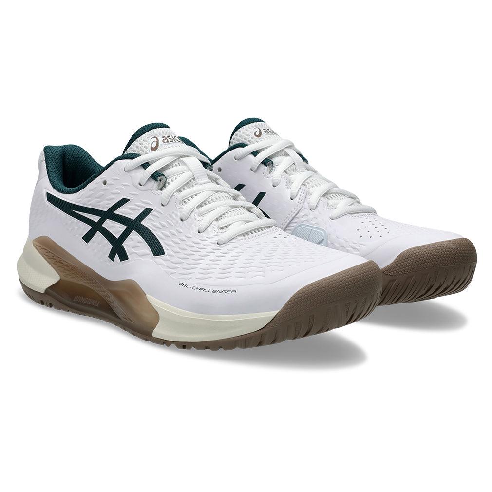 Men`s GEL-Challenger 14 Tennis Shoes White and Saxon Green ASICS