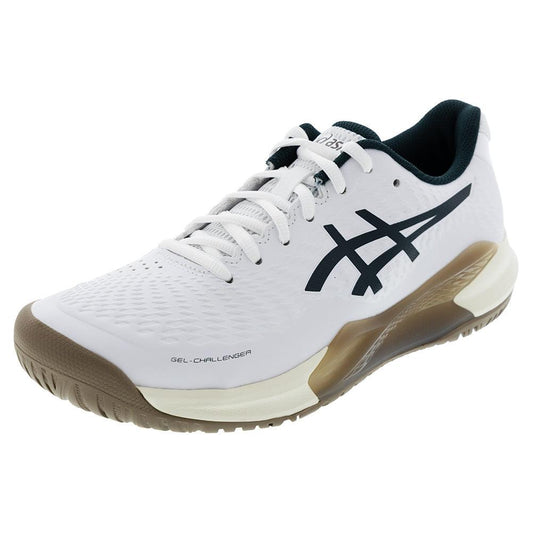Men`s GEL-Challenger 14 Tennis Shoes White and Saxon Green ASICS 6 White
