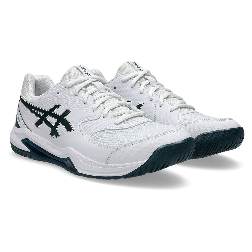 Men`s GEL-Dedicate 8 Tennis Shoes White and Saxon Green ASICS