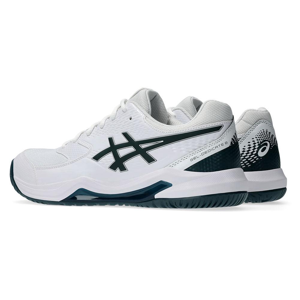 Men`s GEL-Dedicate 8 Tennis Shoes White and Saxon Green ASICS