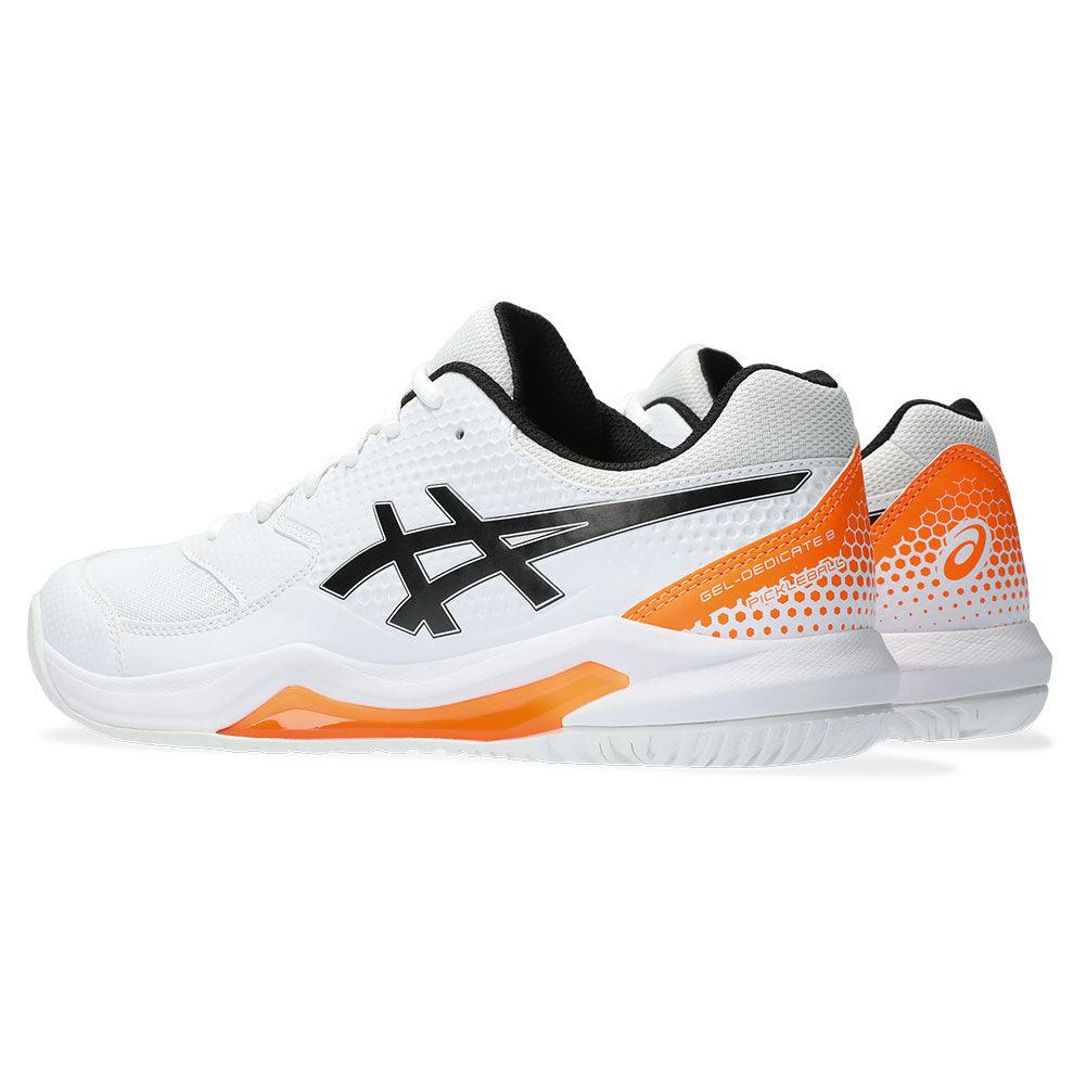 Men`s Gel-Dedicate 8 Pickleball Shoes White and Shocking Orange ASICS 8