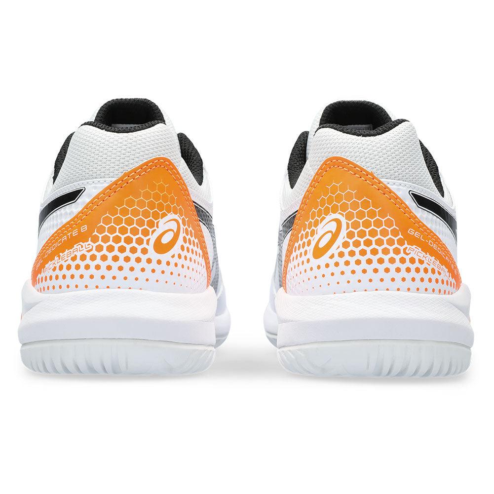 Men`s Gel-Dedicate 8 Pickleball Shoes White and Shocking Orange ASICS 9