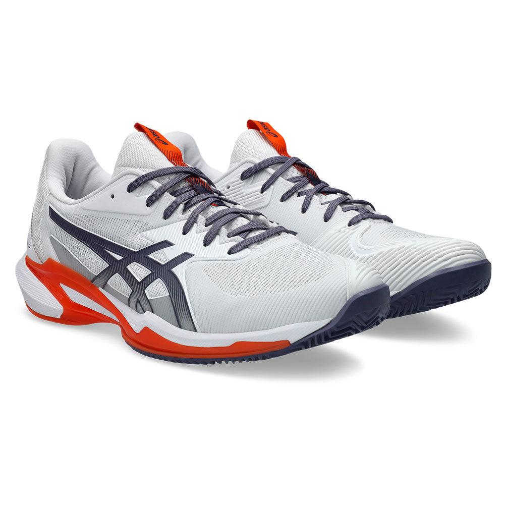 Men`s Solution Speed FF 3 Clay Tennis Shoes White and Greyish Purple ASICS 9.5 White