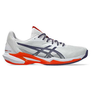 Men`s Solution Speed FF 3 Clay Tennis Shoes White and Greyish Purple ASICS