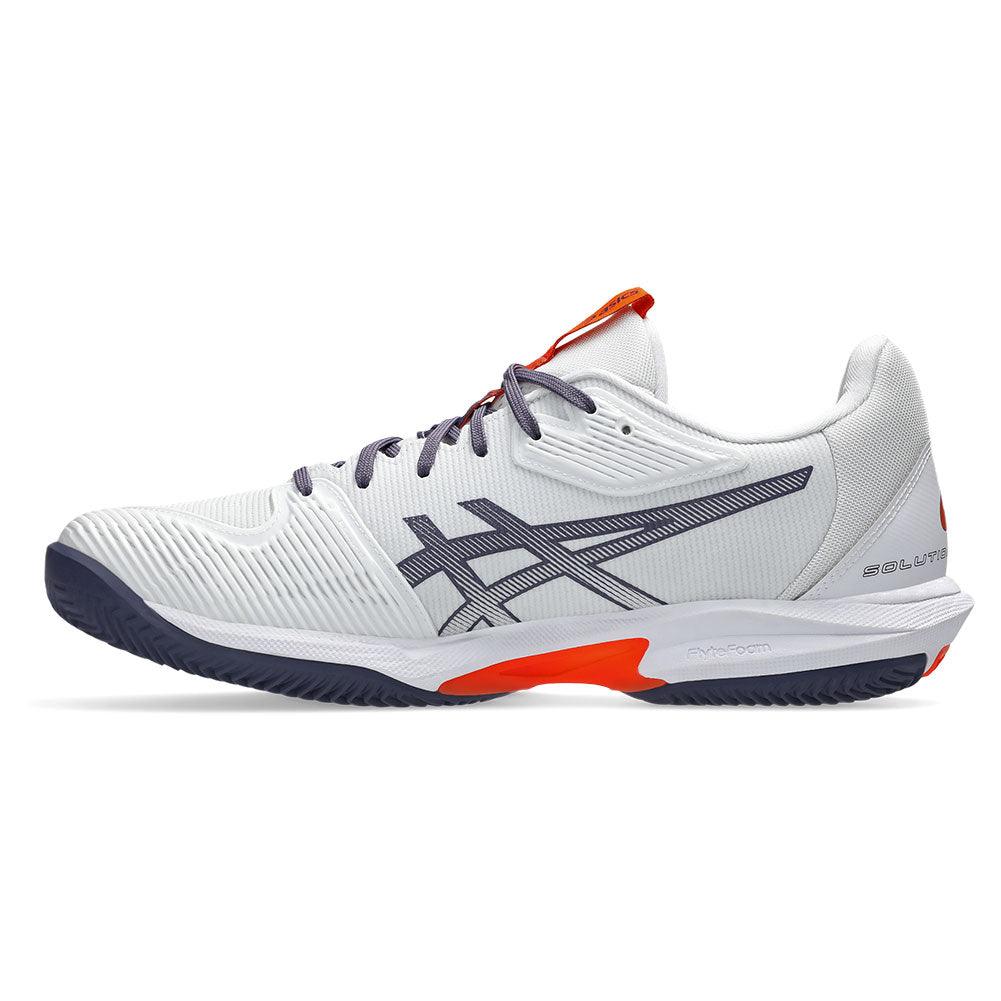 Men`s Solution Speed FF 3 Clay Tennis Shoes White and Greyish Purple ASICS
