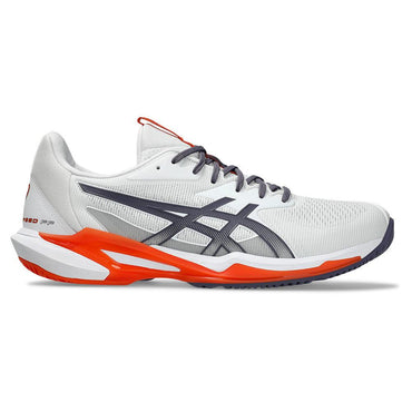 Men`s Solution Speed FF 3 Tennis Shoes White and Greyish Purple ASICS