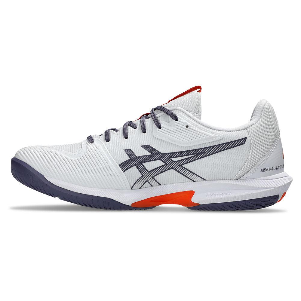 Men`s Solution Speed FF 3 Tennis Shoes White and Greyish Purple ASICS