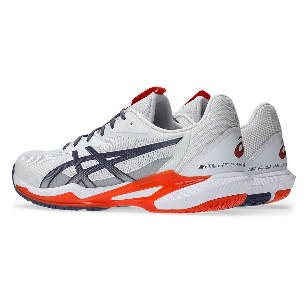 Men`s Solution Speed FF 3 Tennis Shoes White and Greyish Purple ASICS