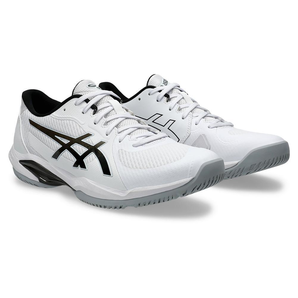 Mens Solution Swift FF 2 Tennis Shoes White and Gunmetal Top Tennis Shoes ASICS