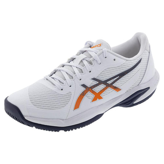 Men`s Solution Swift FF 2 Tennis Shoes White and Nova Orange ASICS 6 White