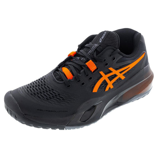 Men`s GEL-Resolution X Tennis Shoes Black and Shocking Orange ASICS 6 Black