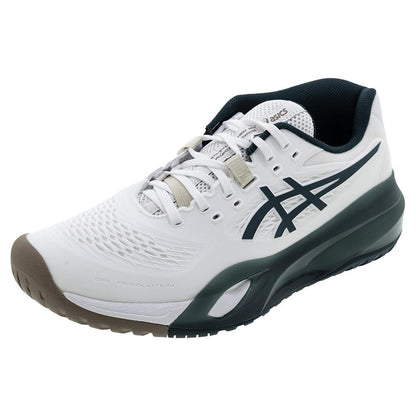 Men`s GEL-Resolution X Tennis Shoes White and Saxon Green ASICS 6 White