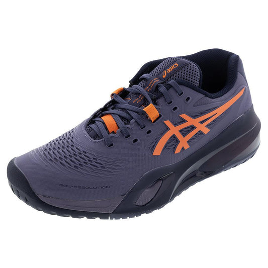 Men`s GEL-Resolution X Tennis Shoes Greyish Purple and Nova Orange ASICS 6 Grey